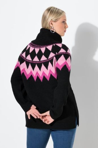 Plus size veliki brojevi Pulover dugih rukava povišenog ovratnika za punije