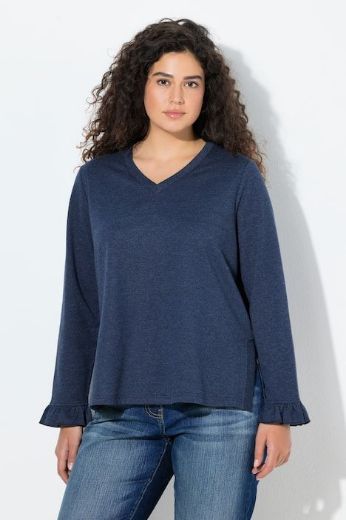 Plus size veliki brojevi Majica dugih rukava V ovratnika za punije