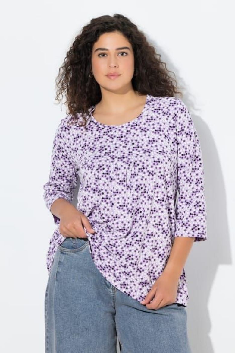 Plus size veliki brojevi Majica 3/4 rukava A kroja za punije