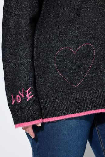 Plus size veliki brojevi Pulover dugih rukava V ovratnika za punije