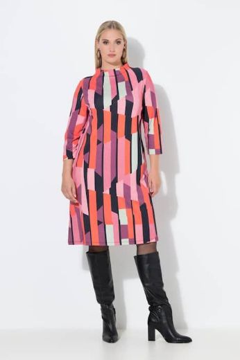 Plus size veliki brojevi Haljina midi 3/4 rukava A kroja za punije