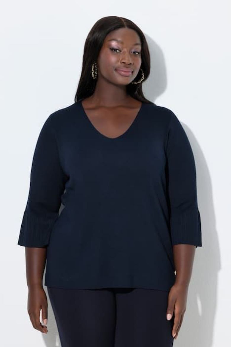 Plus size veliki brojevi Pulover 3/4 rukava V ovratnika za punije