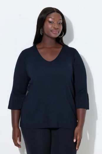 Plus size veliki brojevi Pulover 3/4 rukava V ovratnika za punije