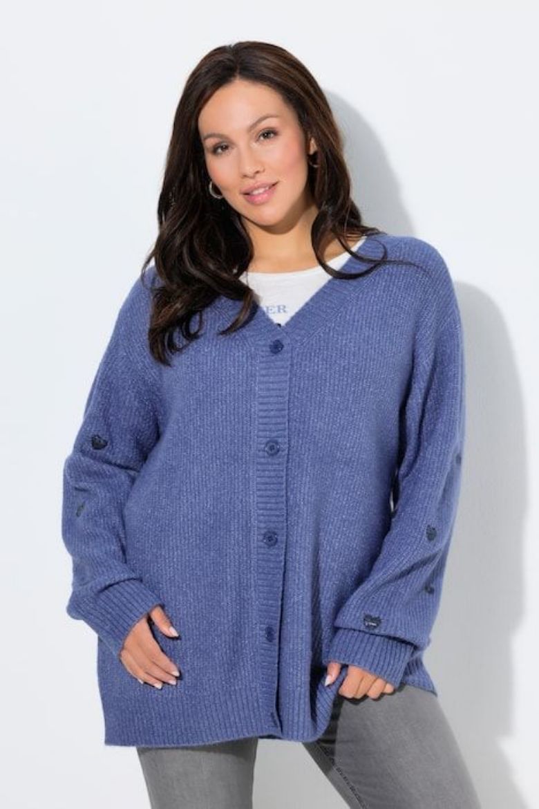Plus size veliki brojevi Kardigan pleteni na kopčanje za punije