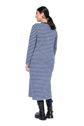 Plus size veliki brojevi Haljina dugih rukava s prugama za punije