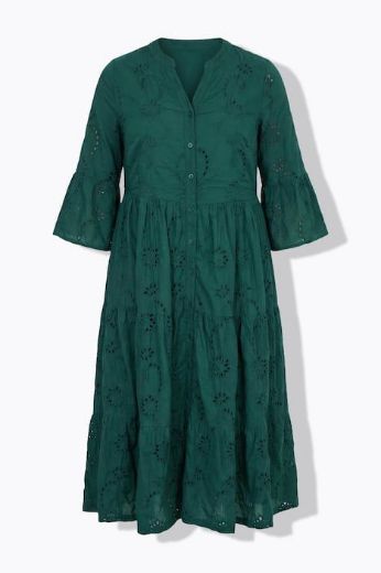 Plus size veliki brojevi Haljina maxi 3/4 rukava na volane za punije