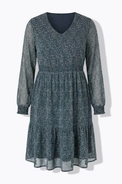 Veliki brojevi Haljina dugih rukava dvoslojna moda za punije