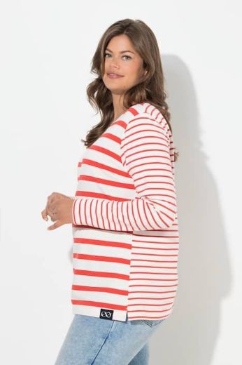 Plus size veliki brojevi Majica dugih rukava na pruge za punije