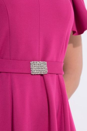 Plus size veliki brojevi Haljina svečana midi kratkih rukava za punije