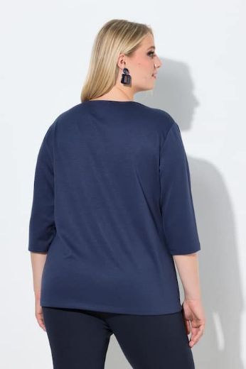 Plus size veliki brojevi Majica 3/4 rukava asimetričnog kroja za punije