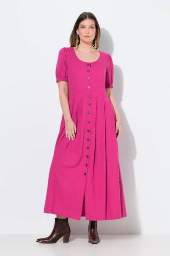 Plus size veliki brojevi Haljina maxi kratkih rukava okruglog ovratnika za punije