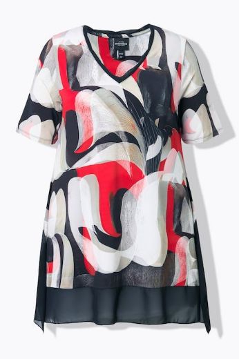 Plus size veliki brojevi Majica kratkih rukava V ovratnika za punije