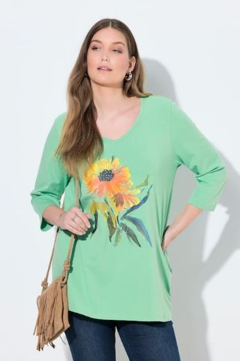 Plus size veliki brojevi Majica 3/4 rukava A kroja za punije