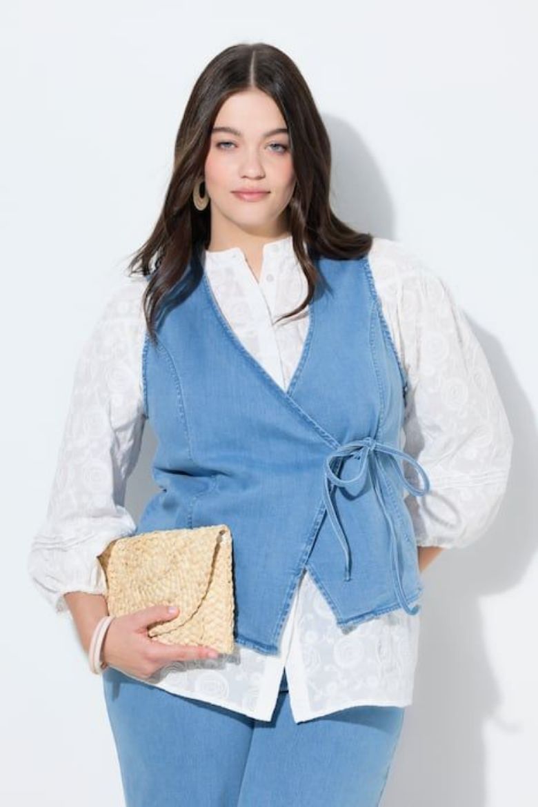 Plus size veliki brojevi Prsluk od trapera za punije