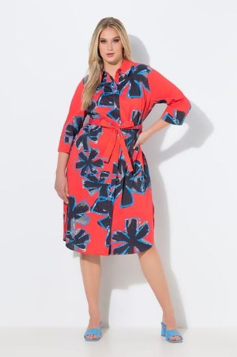 Plus size veliki brojevi Haljina midi 3/4 rukava za punije