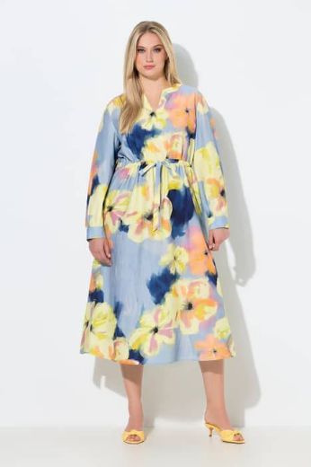 Plus size veliki brojevi Haljina maxi dugih rukava A kroja za punije