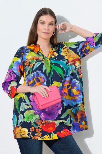 Plus size veliki brojevi Tunika 3/4 rukava V ovratnika za punije