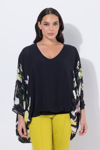 Plus size veliki brojevi Bluza 3/4 rukava V ovratnika za punije