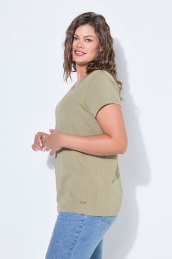 Plus size veliki brojevi Majica sa v izrezom i kratkih rukava za punije
