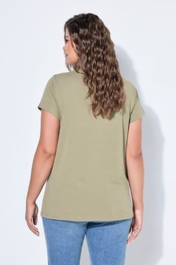Plus size veliki brojevi Majica sa v izrezom i kratkih rukava za punije