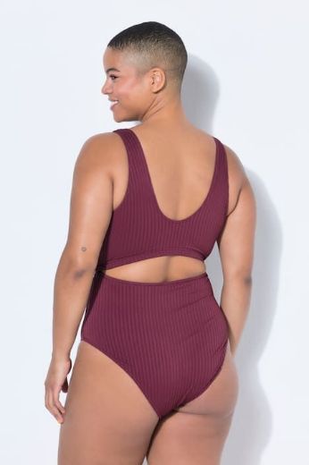 Plus size veliki brojevi Kupaći kostim jednodijelni s otvorima za punije