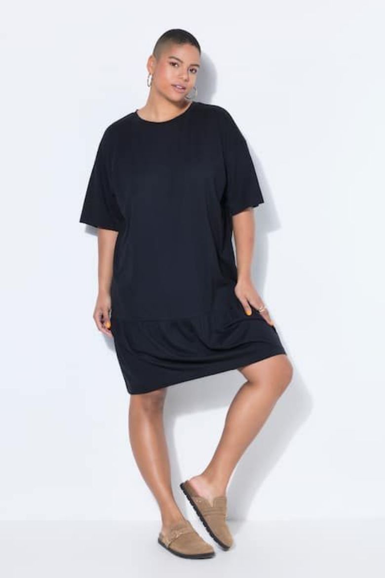 Plus size veliki brojevi Haljina kratkih rukava A kroja za punije