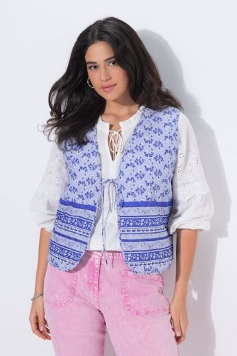 Plus size veliki brojevi Prsluk na vezanje s cvjetnim uzorkom za punije