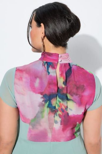 Plus size veliki brojevi Haljina elegantna maxi s povišenim  ovratnikom za punije