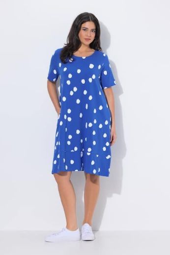 Plus size veliki brojevi Haljina midi kratkih rukava A kroja za punije