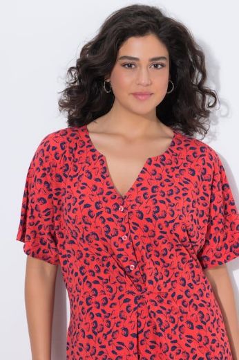 Plus size veliki brojevi Haljina midi kratkih rukava za punije