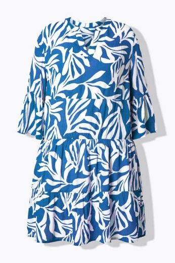 Plus size veliki brojevi Haljina midi 3/4 rukavi V izreza za punije