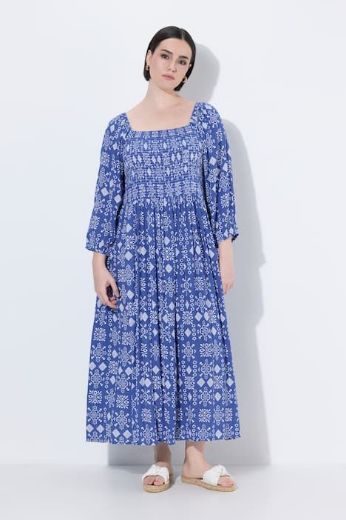 Plus size veliki brojevi Haljina midi 3/4 rukavi za punije