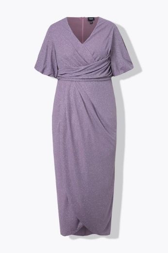 Plus size veliki brojevi Haljina svečana maxi kratkih rukava omotanog izgleda za punije