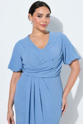 Plus size veliki brojevi Haljina svečana maxi kratkih rukava omotanog izgleda za punije