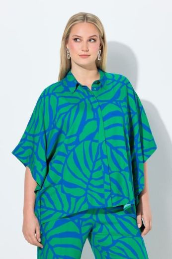 Plus size veliki brojevi Bluza 3/4 rukava šireg kroja s kragnom za punije