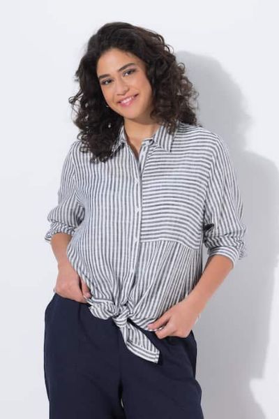 Veliki brojevi Bluza od mješavine lana dužeg kraja moda za punije