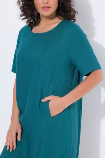 Plus size veliki brojevi Haljina midi kratkih rukava A kroja za punije