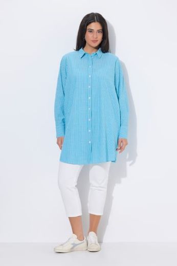 Plus size veliki brojevi Bluza dužeg kroja na pruge za punije