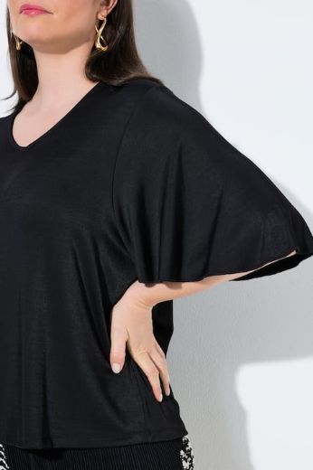 Plus size veliki brojevi Majica srednje dugih rukava V izreza za punije
