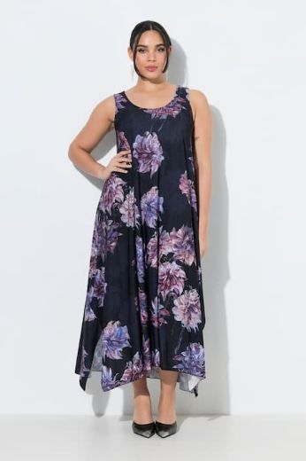Plus size veliki brojevi Haljina elegantna midi bez rukava okruglog izreza za punije