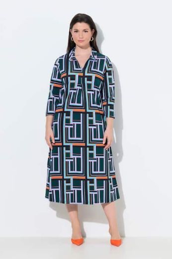 Plus size veliki brojevi Haljina midi 3/4 rukava za punije