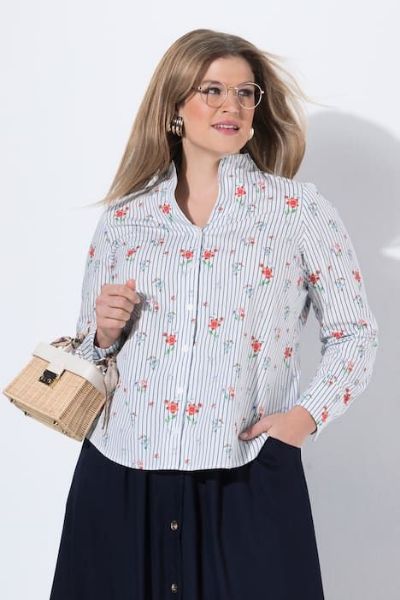 Veliki brojevi Bluza dugi rukavi V izrez moda za punije