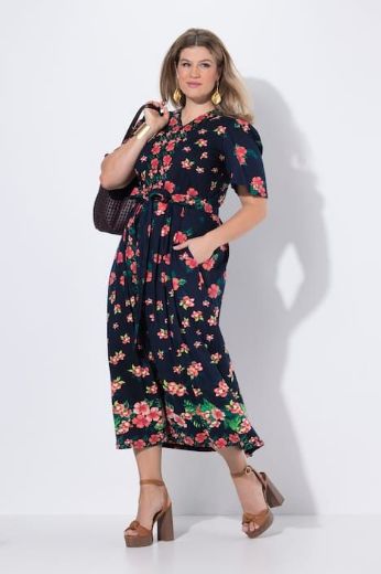 Plus size veliki brojevi Haljina maxi kratkih rukava za punije