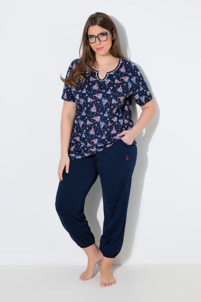 Plus size veliki brojevi Pidžama kratkih rukava i dugih nogavica za punije
