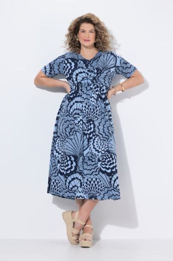 Plus size veliki brojevi Haljina maxi kratkih rukava pamučna za punije