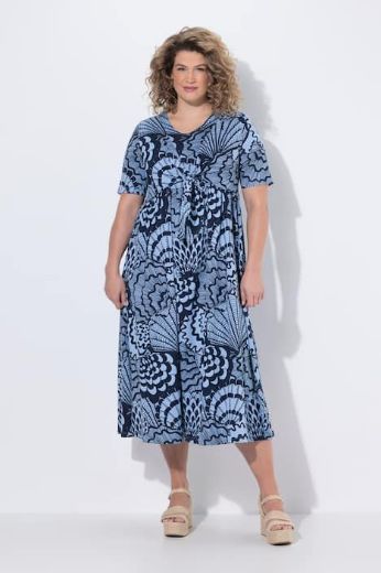 Plus size veliki brojevi Haljina maxi kratkih rukava pamučna za punije