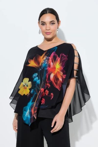 Veliki brojevi Bluza kratkih rukava dvoslojna V izreza moda za punije