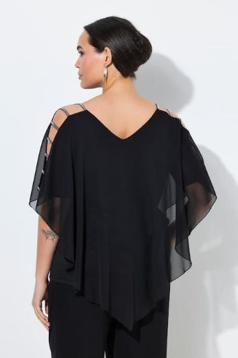 Plus size veliki brojevi Bluza kratkih rukava dvoslojna V izreza za punije