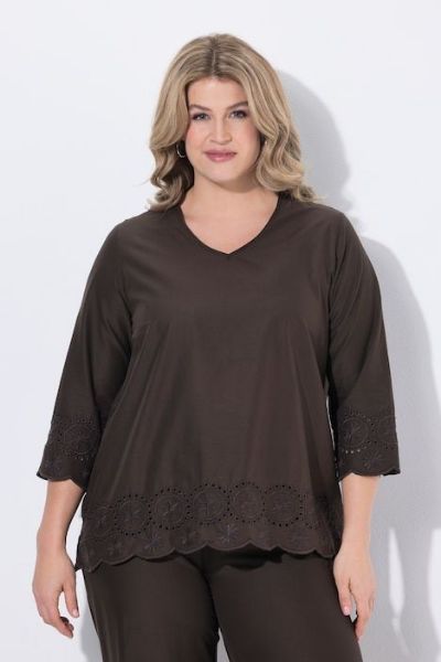 Veliki brojevi Bluza 3/4 rukava pamučna moda za punije
