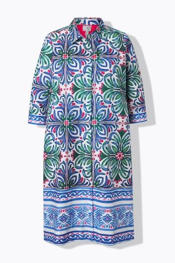 Plus size veliki brojevi Haljina 3/4 rukava A kroja s kragnom za punije